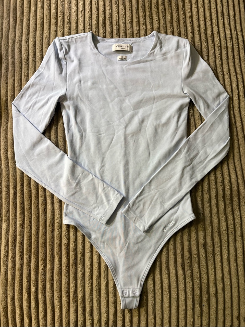 Aritzia Contour Light Blue Long Sleeve Bodysuit for Women